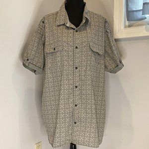 Free Planet men's short sleeved button down shirt 3X
